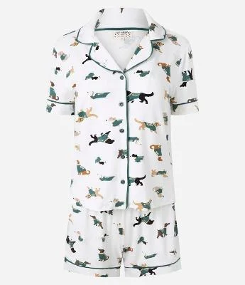 Pijama Curto Americano com Estampa Cachorros do Brasil