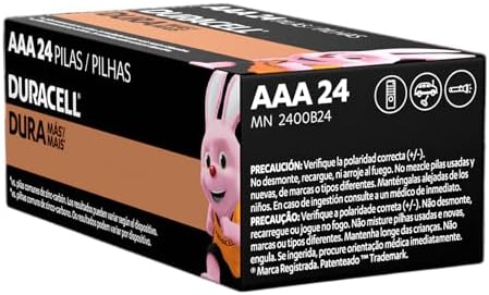 Duracell Pilhas Alcalinas AAA Palito Pack 24 Unidades – Dura Mais - Ideal para Controle de Videogame e Brinquedos