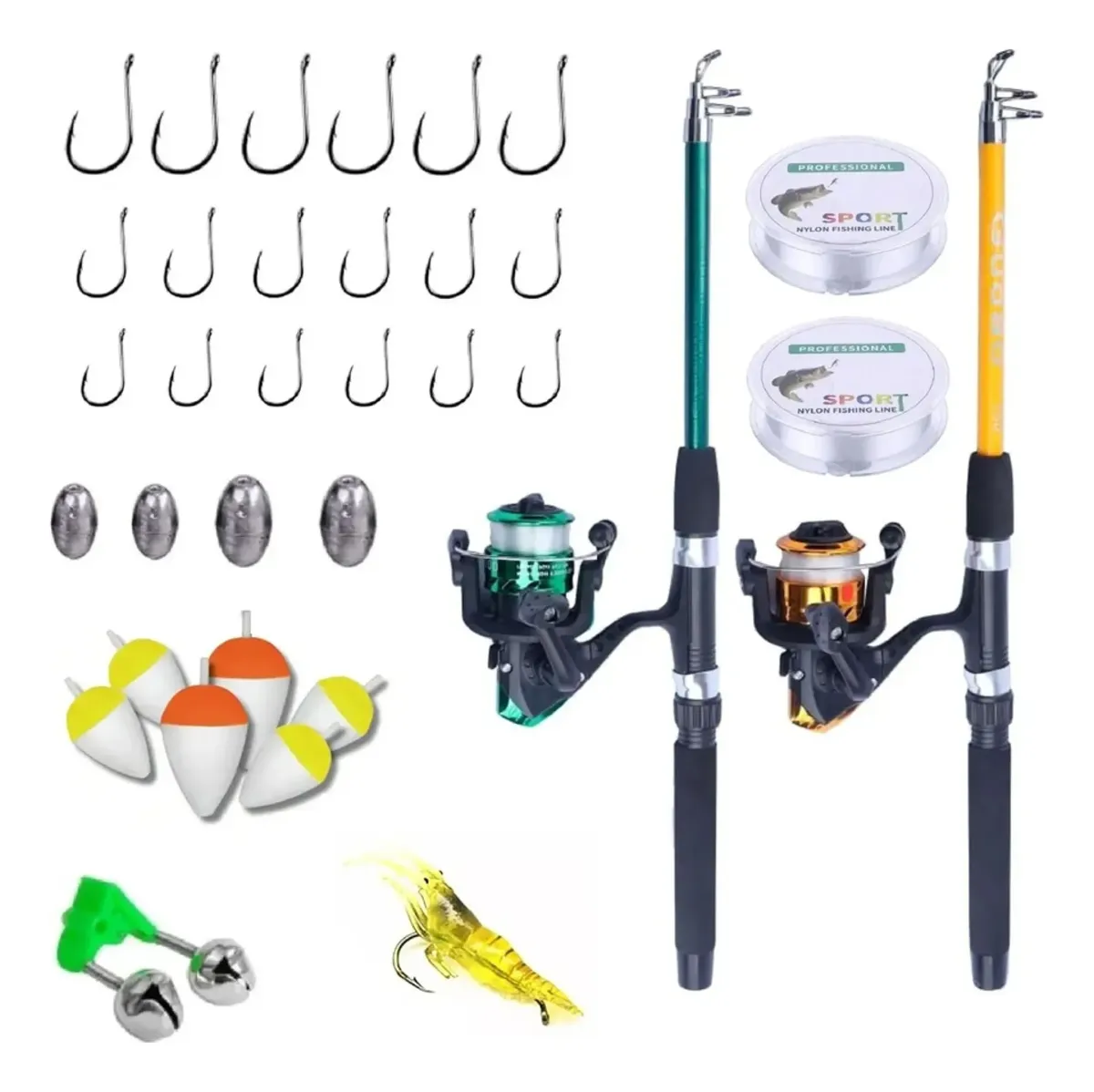 Kit 2 Varas De Pesca Com Molinete Ultra Light Completo Linha Conforme As Fotos