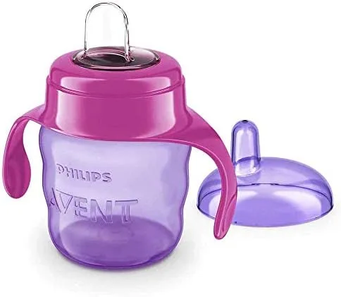 Copo de transição Philips Avent com bico de silicone rosa 6m+
