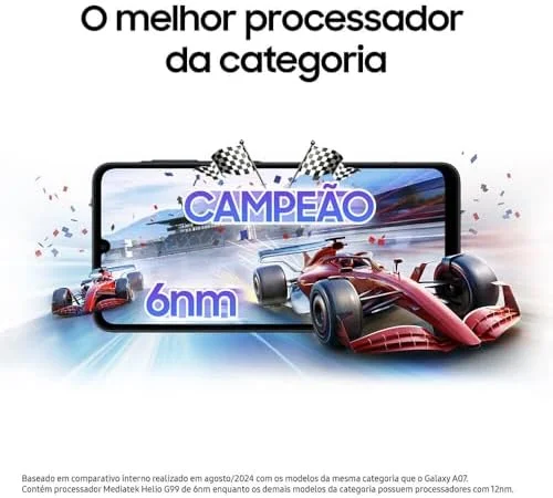 Celular Samsung Galaxy A07 128GB, 4GB, Câm. 50MP, Tela 6.7"- Verde