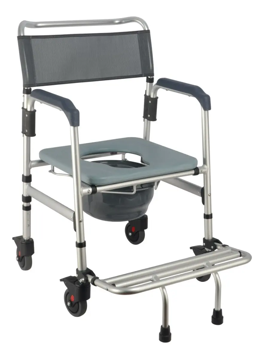 Cadeira De Banho Hidrolight Aluminio Dobrável Rodas Freio 135kg