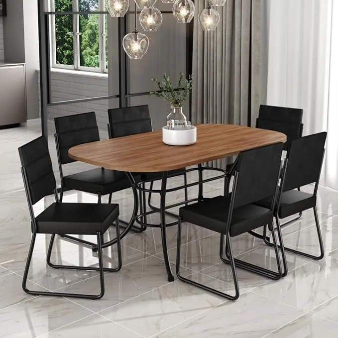 Conjunto Sala de Jantar 6 Cadeiras Fênix Carraro Preto