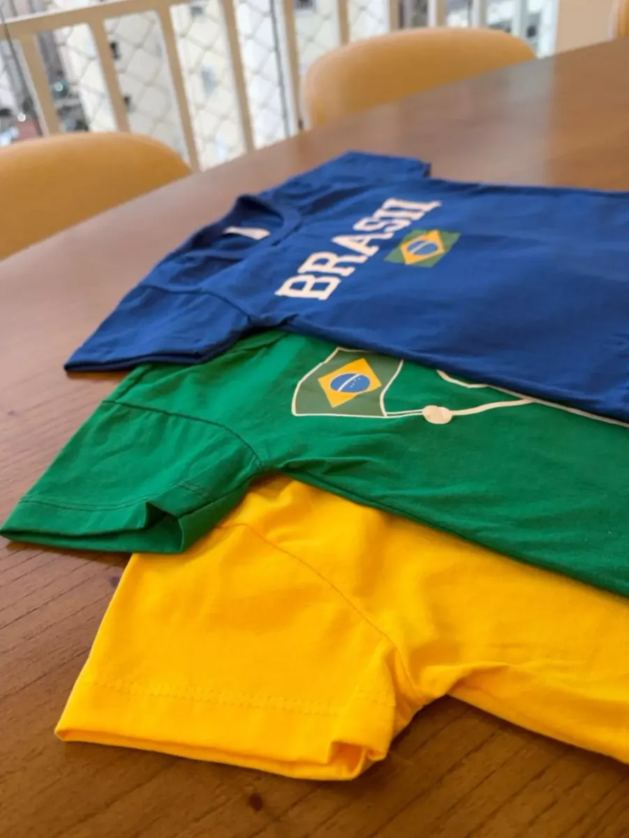 Kit 3 Tshirt Blusinha Infantil Copa Brasil Unissex Juvenil Multicolorido 8