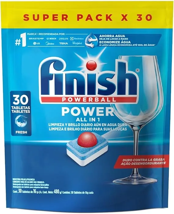Finish Powerball Detergente para Lava Louças em Tabletes 30 unidades