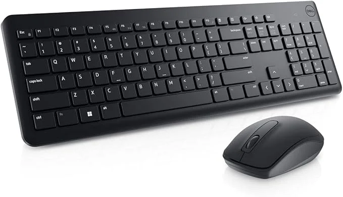 Combo Teclado e Mouse Dell KM3322W Sem Fio, Layout ABNT2 Português (Brasil), Receptor USB 2,4 GHz, Mouse Óptico 1.000 DPI com 3 Botões, Teclas Multimídia, Compatível com PC e Mac, Preto