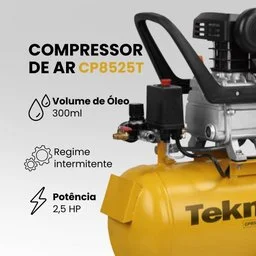 Compressor de Ar 8 Pés 24L 2,5HP 127V CP8525T-1C TEKNA-1011030