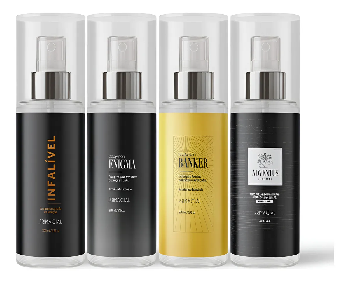 Body Splash Masc Infalível+enigma+banker+adventus 200ml
