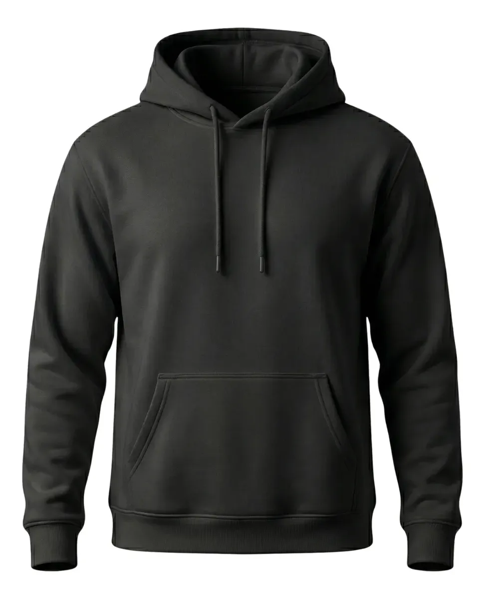 Moletom Canguru Liso Blusa Frio Casaco Touca Cores Flanelado G Preto