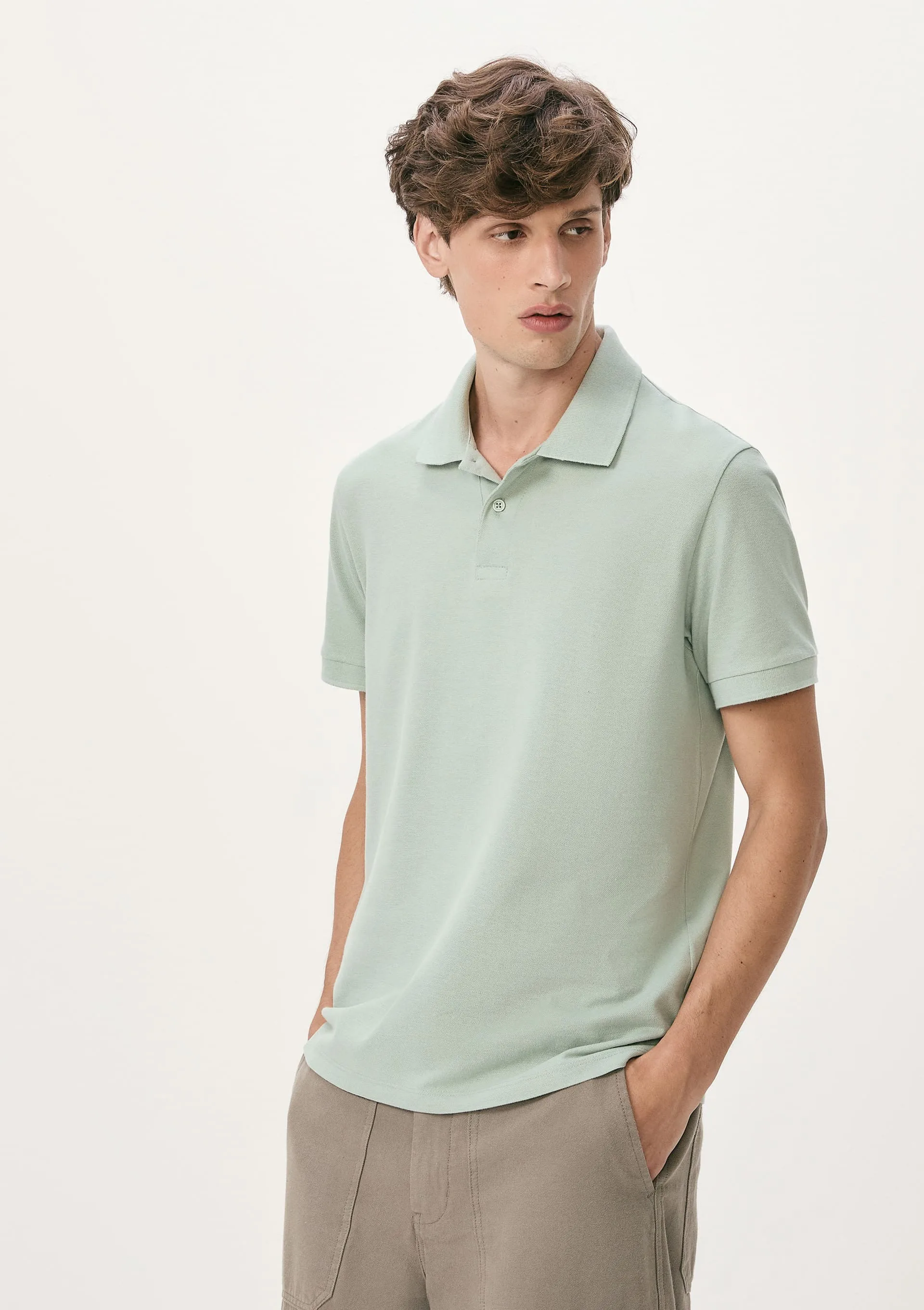Camisa Polo Básica Masculina Manga Curta Em Piquet - Verde