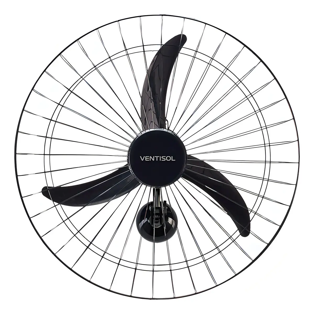 Ventilador De Parede Ventisol Comercial Preto 200w Com 3 Pás De Plástico 60 Cm De Diâmetro 127/220v