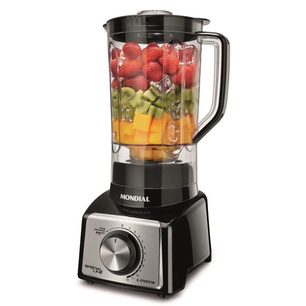 Liquidificador 12 Velocidades Mondial Special Line L-48-B-SL 3L 1100W Preto com Filtro