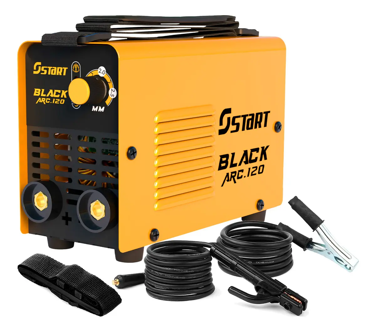 Máquina De Solda Inversora Elétrica Portátil Start Black Arc 120a Mma Eletrodo Tig Amarelo 220v