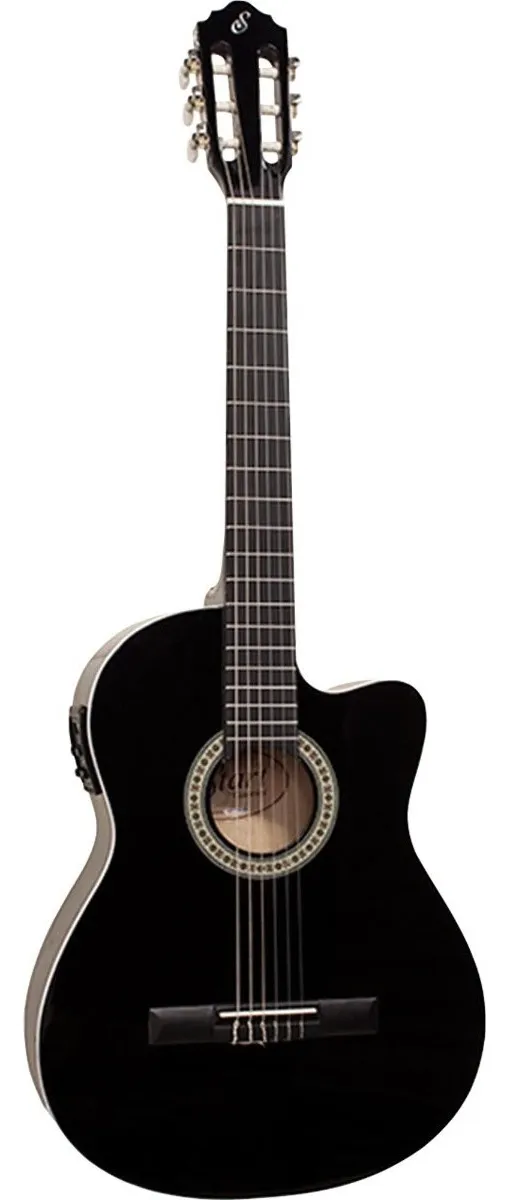 Violão Eletroacústico Giannini Start Nf-14 Ceq Para Destros Preta Bordo Escurecido Verniz Brilhante Preto Destro