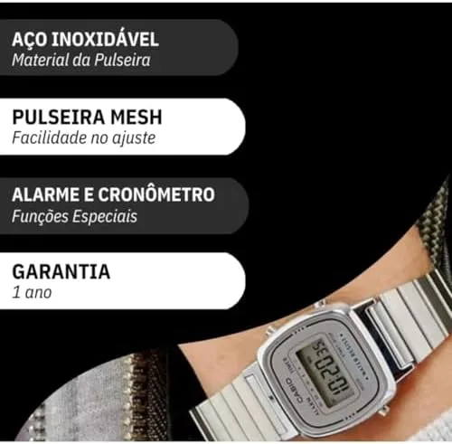 Relógio Feminino Digital Casio Vintage