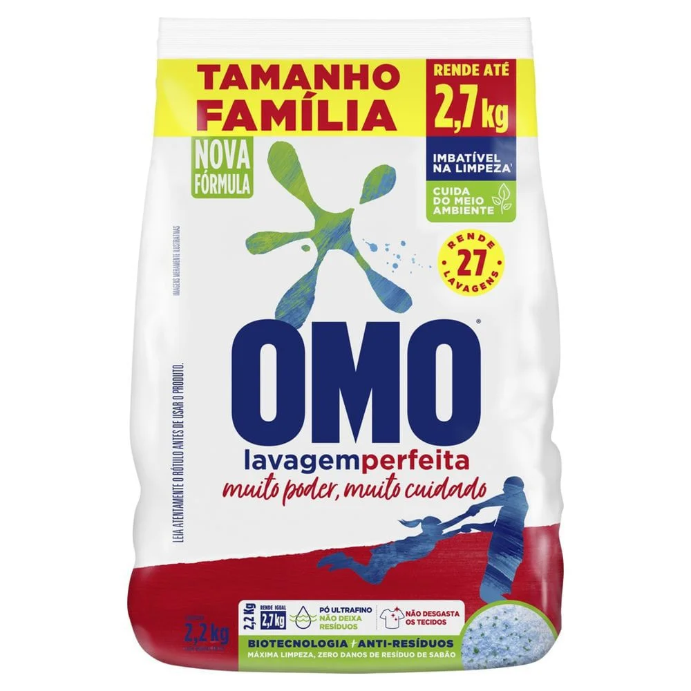 Sabão em Pó Concentrado OMO Lavagem Perfeita 2,2kg