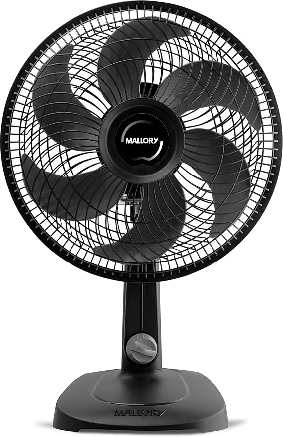 Ventilador de Mesa Mallory Turbo Compact 30 cm, Silencioso, Hélice de 6 pás, Grade Especial em Sistema TS, Máxima Vazão e Mínimo Ruído -127V