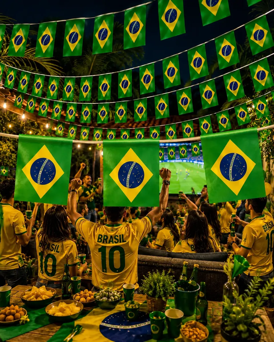 Bandeirinha Brasil Copa Festa Junina Varal 10 Metros Grande Verde E Amarelo Bandeira Do Brasil