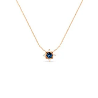 Pingente Dengosa em Ouro Rosé 18k com Topázio London e Diamantes, 4mm