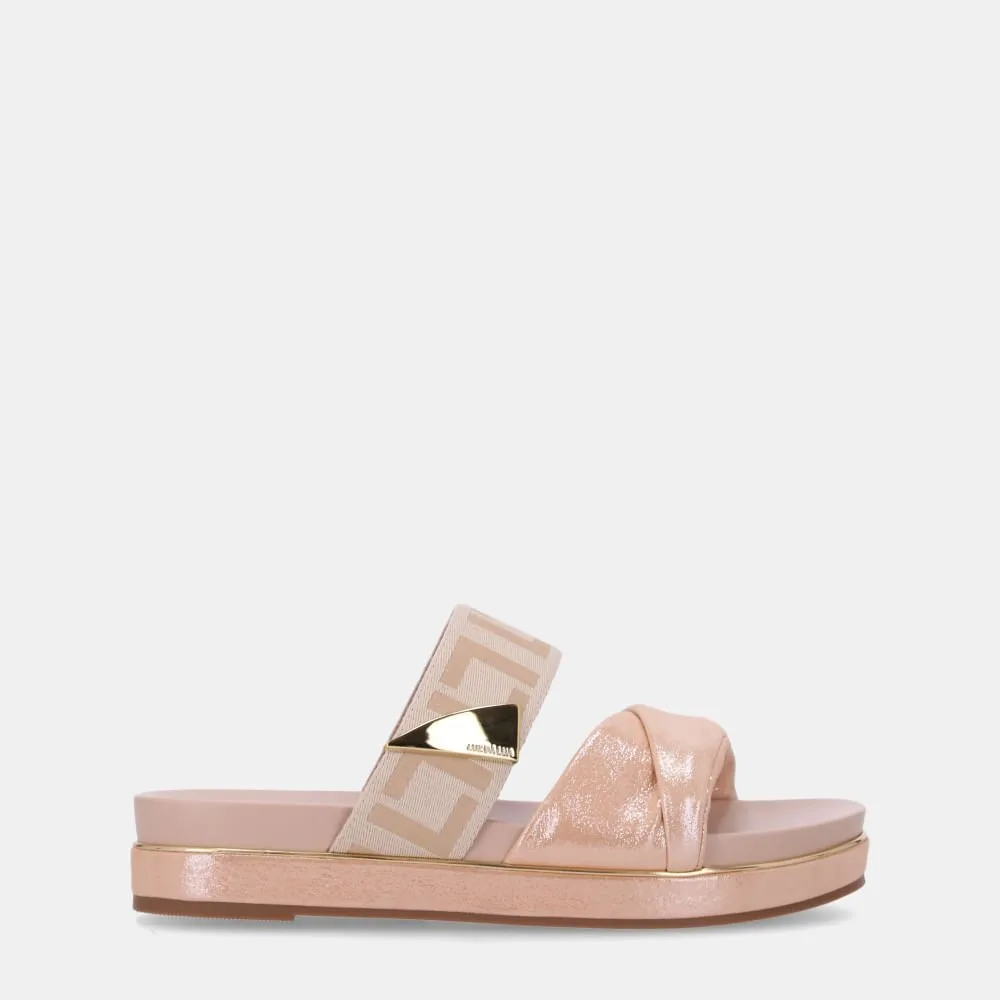 Sandália Flatform Puntini Bege Com Gorgurão Frappe - 58890300