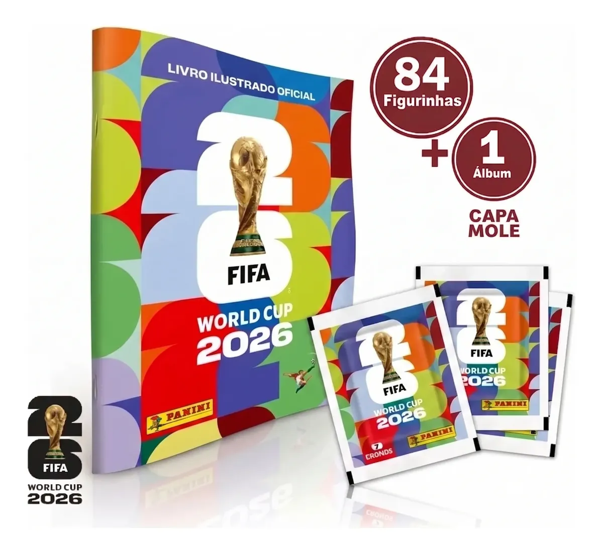 Álbum Copa Do Mundo 2026 + 84 Figurinhas (12 Env) Panini