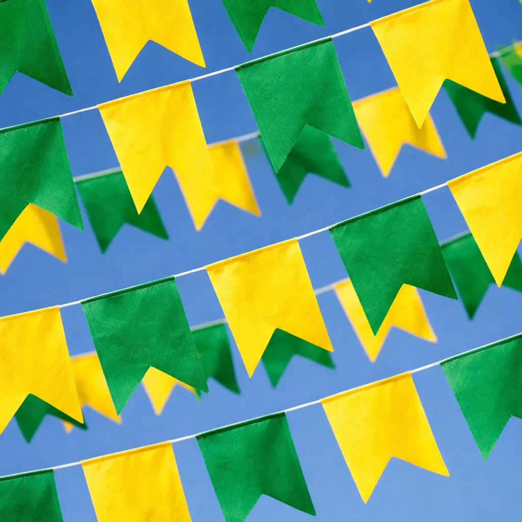 100 Metros Bandeirinhas Copa Do Mundo Brasil Verde E Amarelo