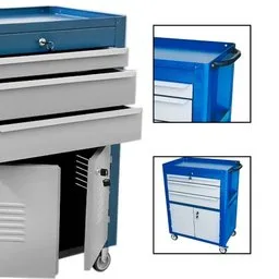 Carrinho para Ferramentas Fechado com 03 Gavetas 02 Portas Azul C-06 FERCAR-65