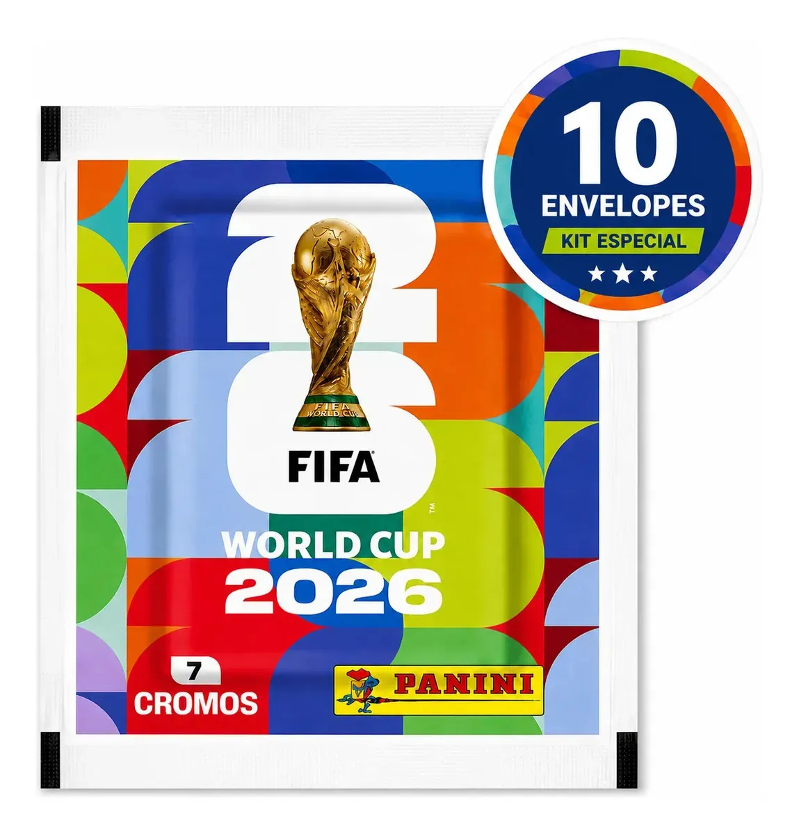 Kit 10 Envelopes Copa Do Mundo 2026 70 figurinhas panini