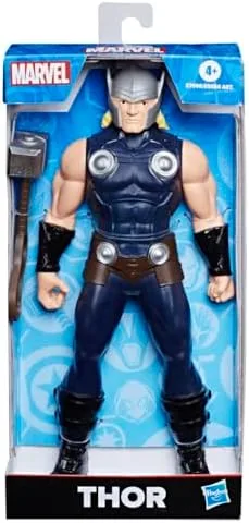 Marvel, Action Figure, Thor, Cinza, Mighty Hero Series - Brinquedo de Herói com 24 cm, Articulado - A partir de 4 Anos
