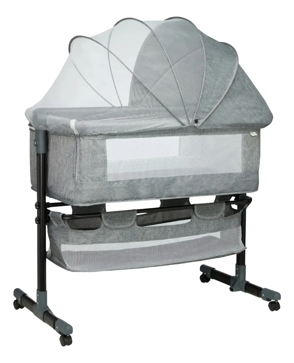 Berço Portátil Bebê Acoplado Co-bed Connect Maxi Baby - Cinza Liso