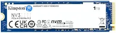 SSD Kingston NV3 1TB M.2 2280 NVMe Gen4, Desempenho e Eficiência para Upgrade de PC – SNV3S/1000G