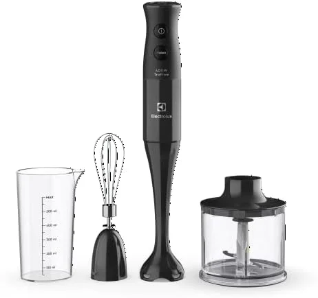 Mixer Misturador Multiuso Electrolux 3 em 1 400W 2 velocidades 3 acessórios mini processador capacidade resistente temperatura 600ml livre BPA EIB10 preto 127v