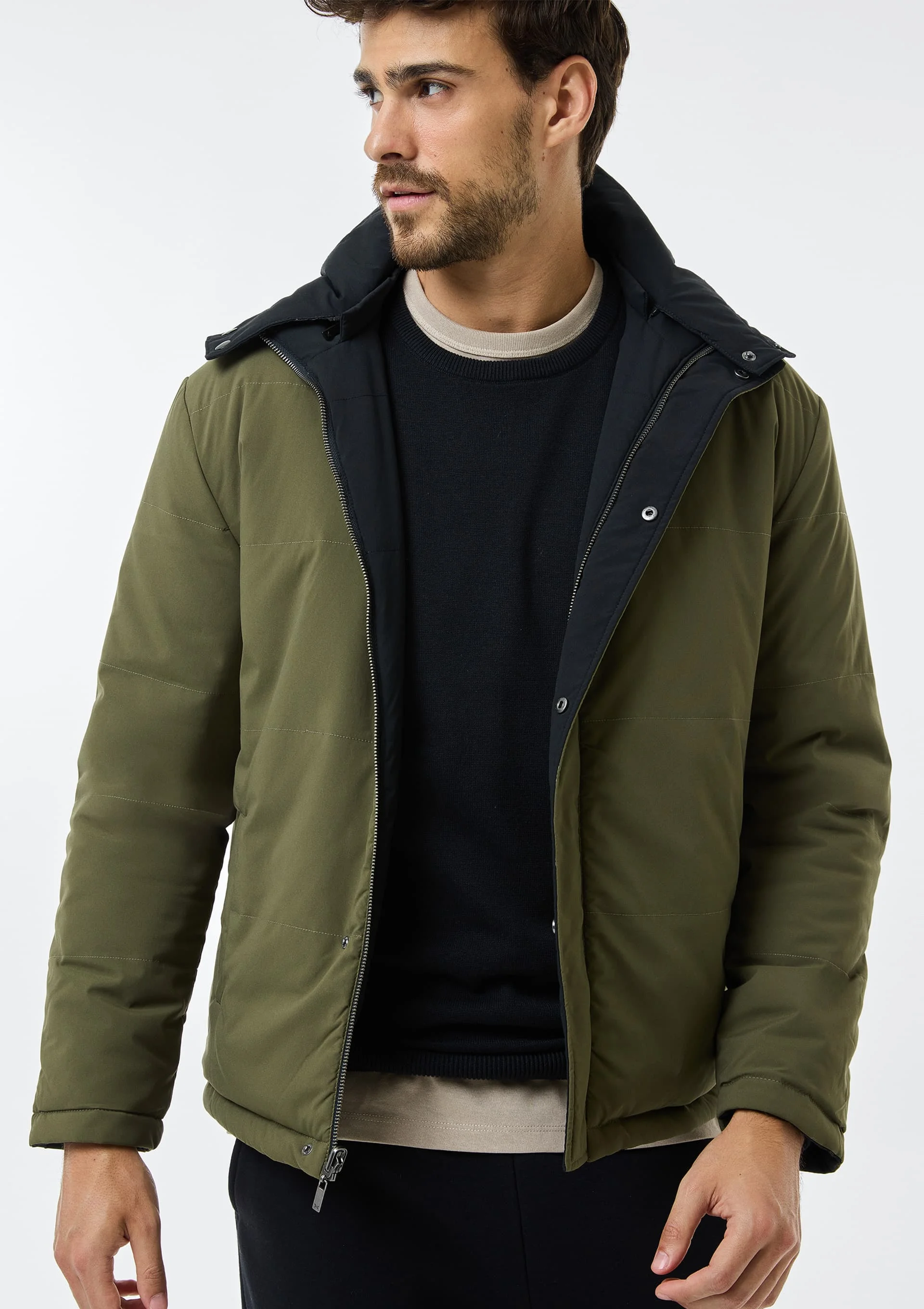 Jaqueta Masculina Dupla Face Acolchoada - Verde