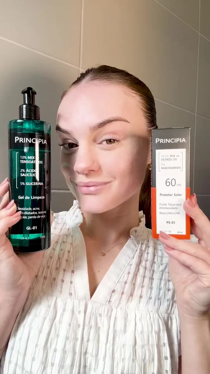 Principia Kit Gel de Limpeza GL-01 + Protetor Solar Facial PS-01 FPS 60