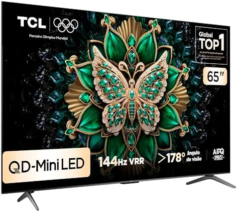 Smart TV TCL 65 Polegadas QLED Mini LED 4K C6K WiFi Bluetooth Google TV 4 HDMI 144Hz HDR10+ 65C6K