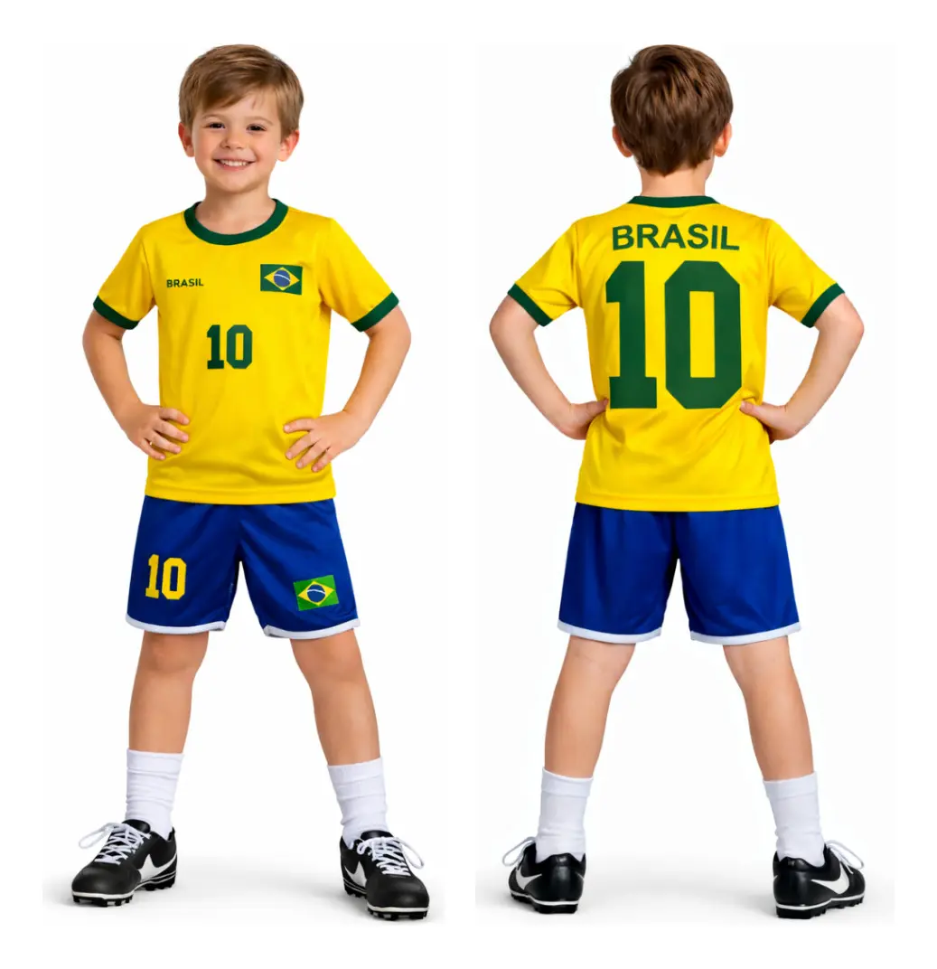 Conjunto Infantil Do Brasil Camiseta Do Brasil + Bermuda
