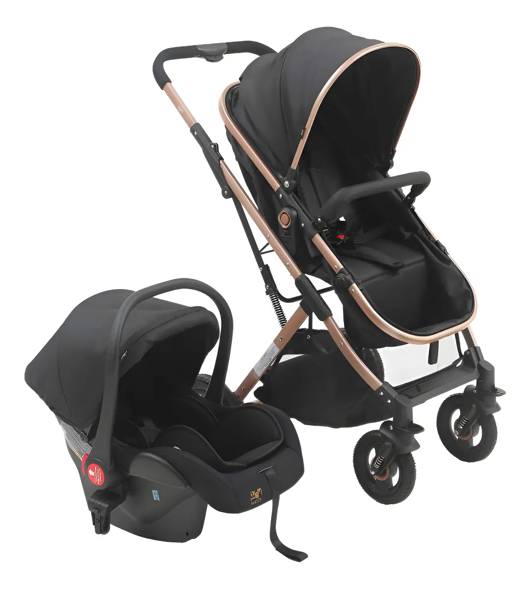 Carrinho Passeio Bebê Reversível Moisés Ts Preto - Maxi Baby