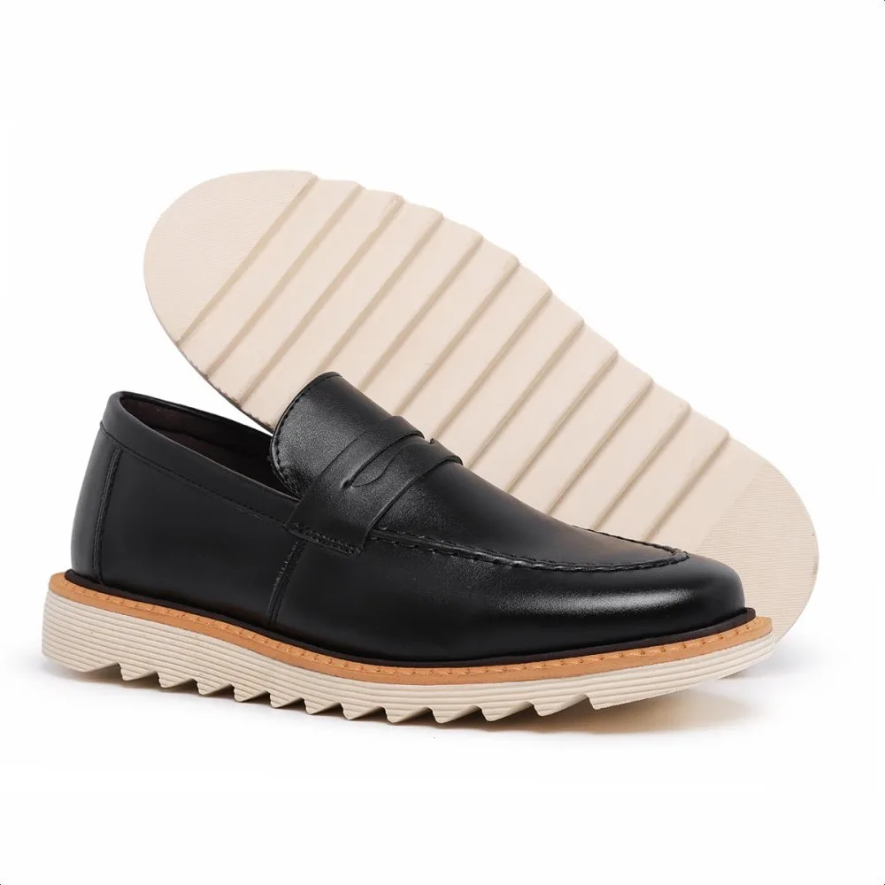 Sapato Casual Masculino Tratorado Loafer Gravata