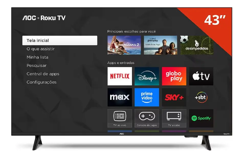 Smart Tv 43pol 43s5155 78g Full Hd Led Wi-fi Roku Tv Aoc