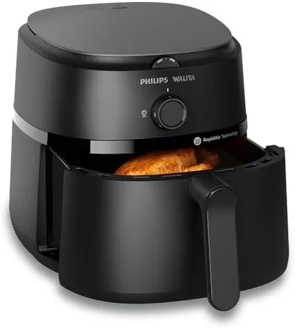 Philips Walita Fritadeira Airfryer Série 1000 4,2L, Tecnologia Rapid Air, 12 Funções de Cozimento, Economia de Energia, Limpeza Fácil, Design Compacto, Preta, 110V (NA120/00)