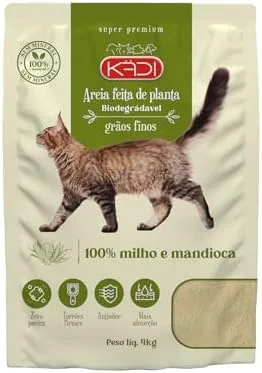Kädi Areia Biodegradavel, Grãos Finos 4Kg Milho e Mandioca