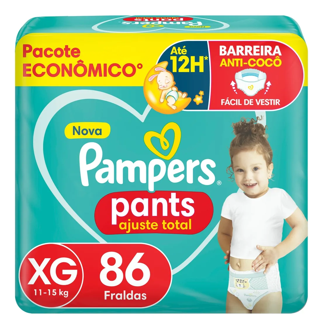 Fralda Pampers Pants Ajuste Total Xg, 86 Unidades