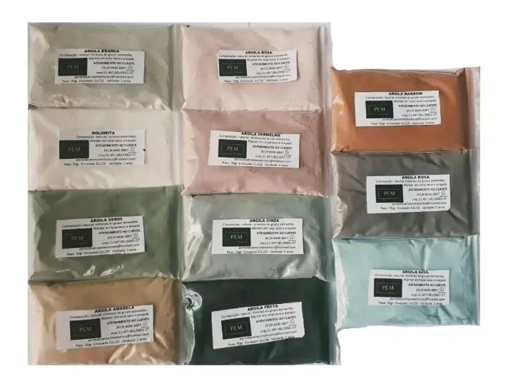 Argila Kit Com 11 Cores Diferentes Azul Verde Branca... Multicolorido