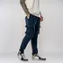 Calça Jogger Cargo Masculina Milimétrica Preta 4 Bolsos