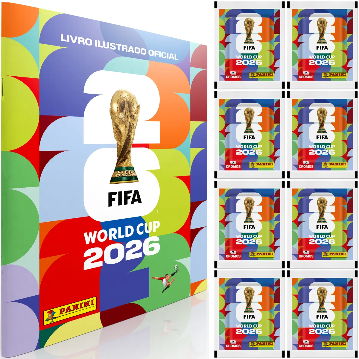 Álbum Copa Do Mundo 2026 + 35 Figurinhas (5 Envelopes)