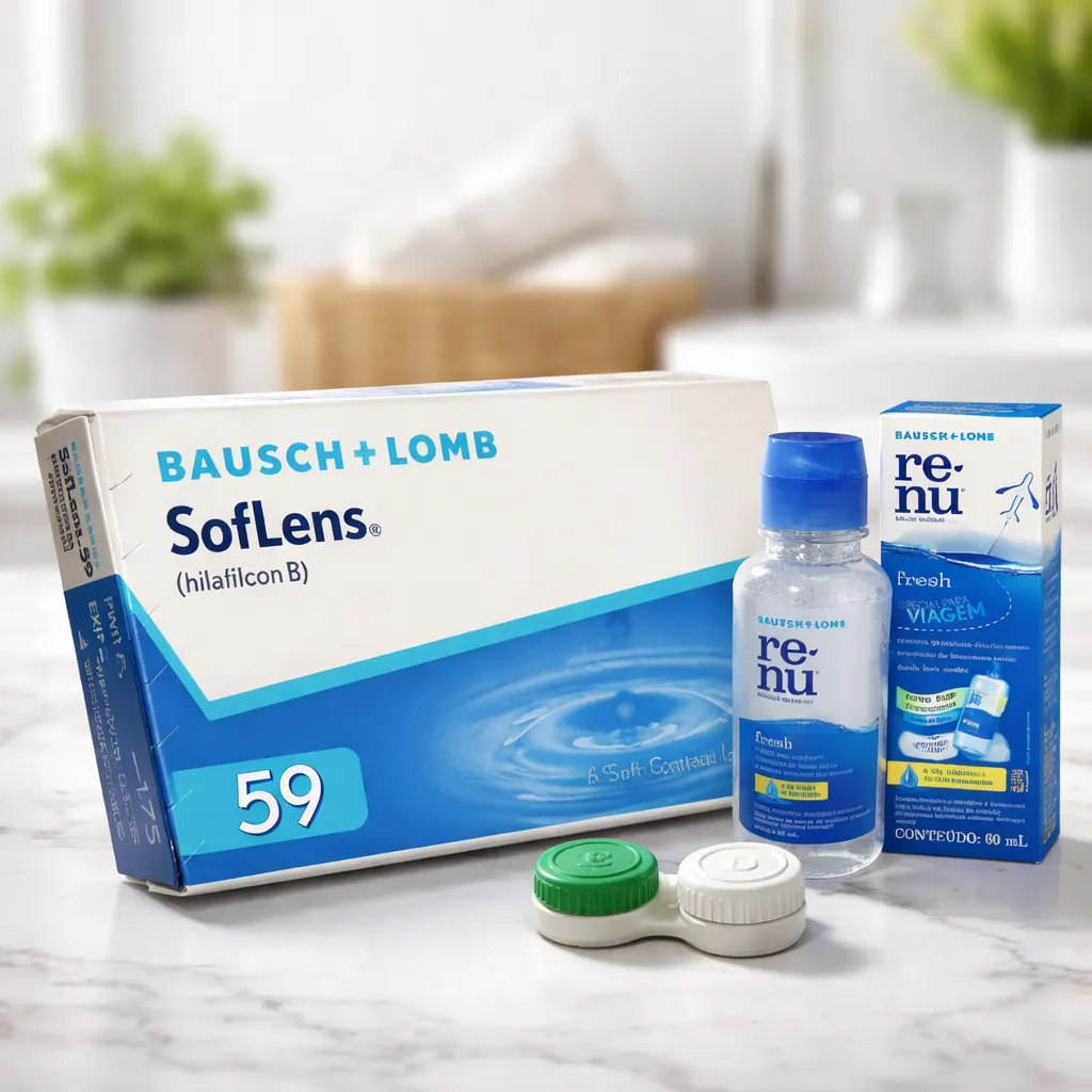Lente De Contato Soflens 59 Bausch & Lomb Com Renu 60ml