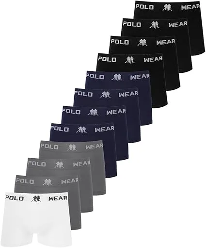 Kit 12 Cuecas Boxer Polo Wear