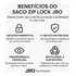 Saco Zip Lock 20x20 C/10 Unidades Plástico 0.8m Hermético