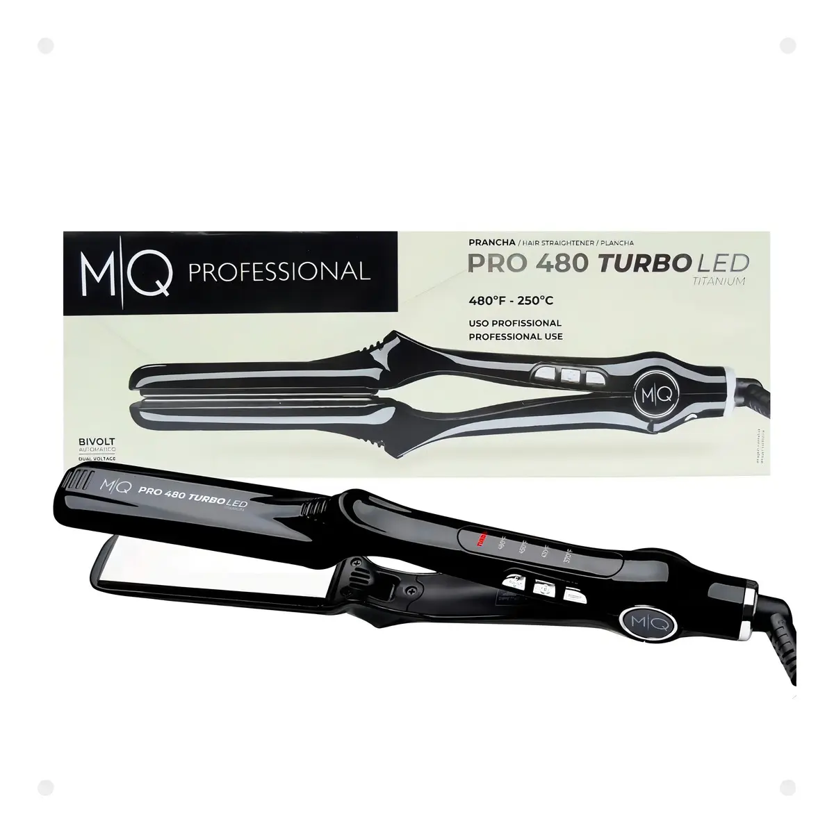 Prancha Mq Pro 480 Turbo Led Titanium Preto 127/220v