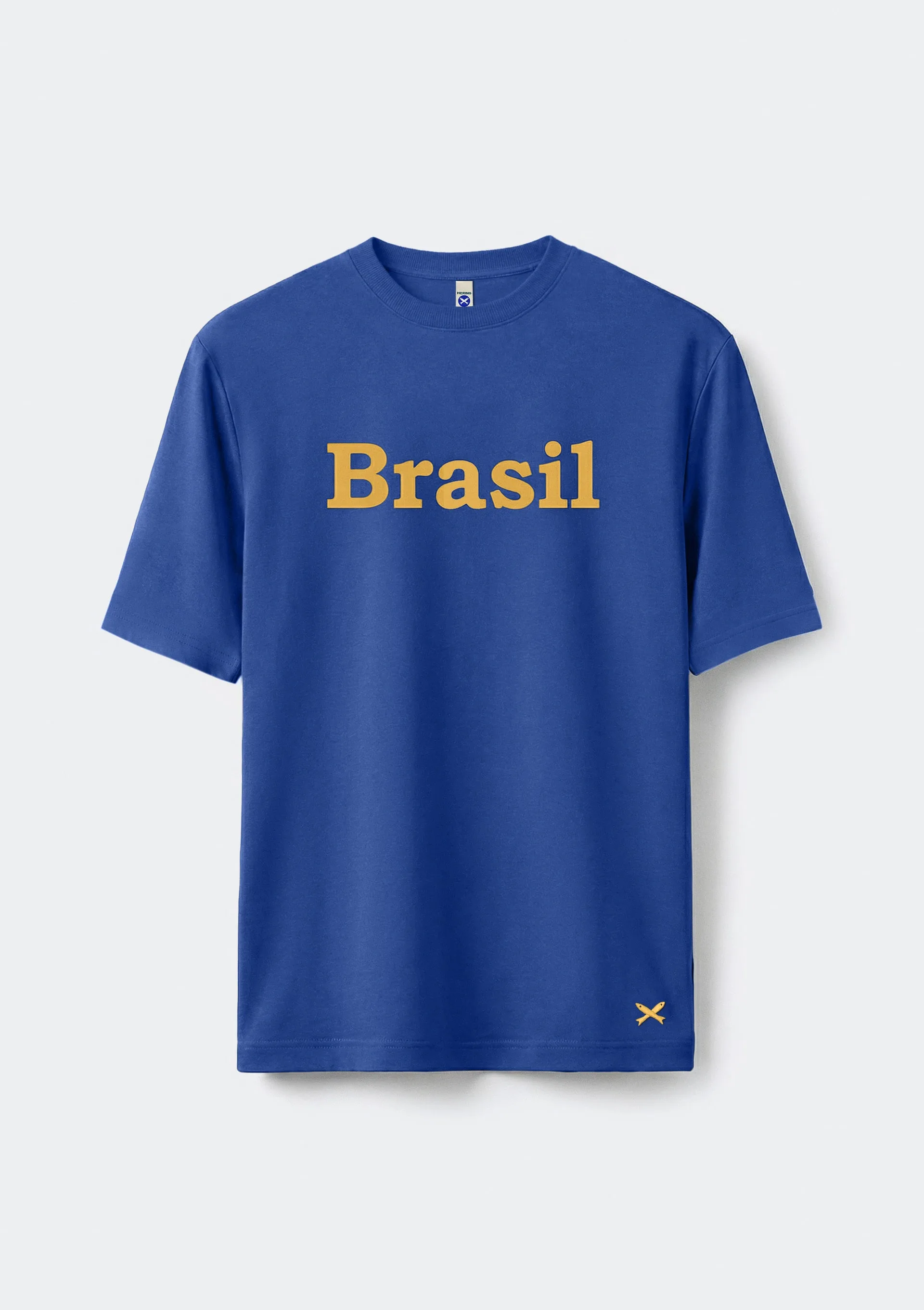 Camiseta Masculina Com Estampa Drop Brasil - Azul